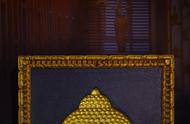手工錾刻的天然菩提根，金色描绘释迦摩尼