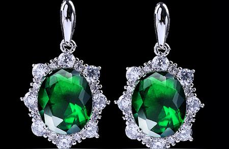 法国IDee绿水晶耳环：时尚与优雅的完美融合