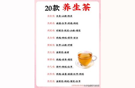 健康生活：20种必尝的养生茶