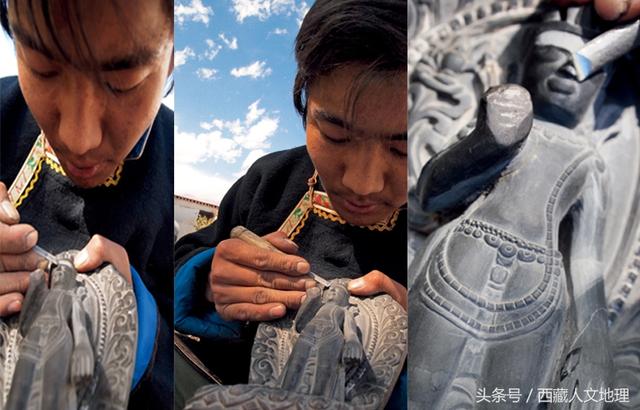 精美绝伦的西藏黑玉石雕刻技艺的传承 这种石料产量少且难以雕琢